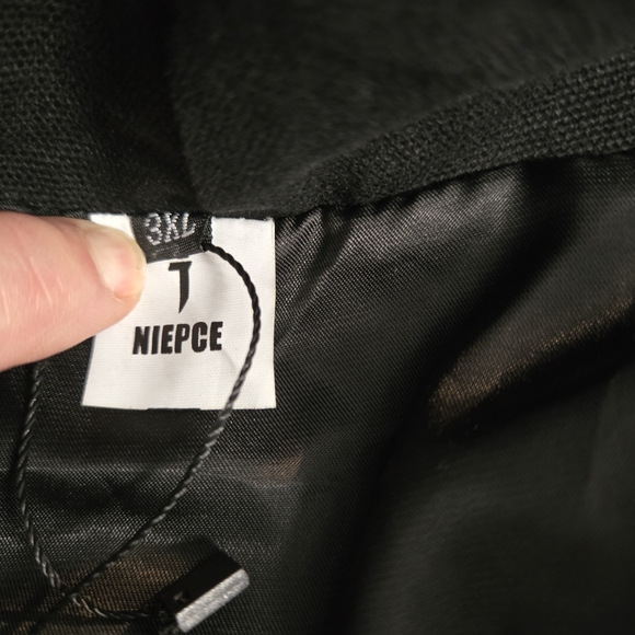 NIEPCE Inc Size 3XL Men's Black 100% Cotton Hooded Jacket With Side Pockets - Picture 3 of 15